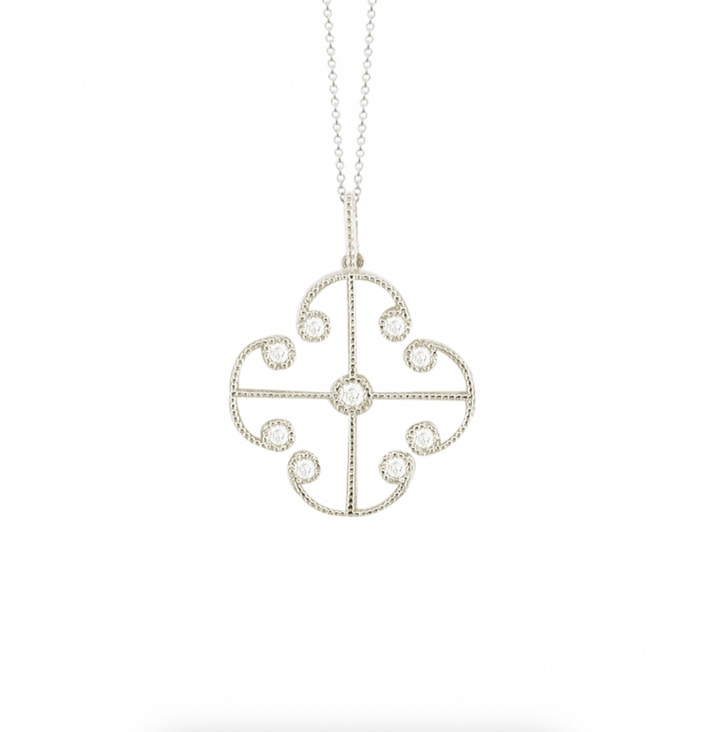 Diamond Lattice Pendant Necklace