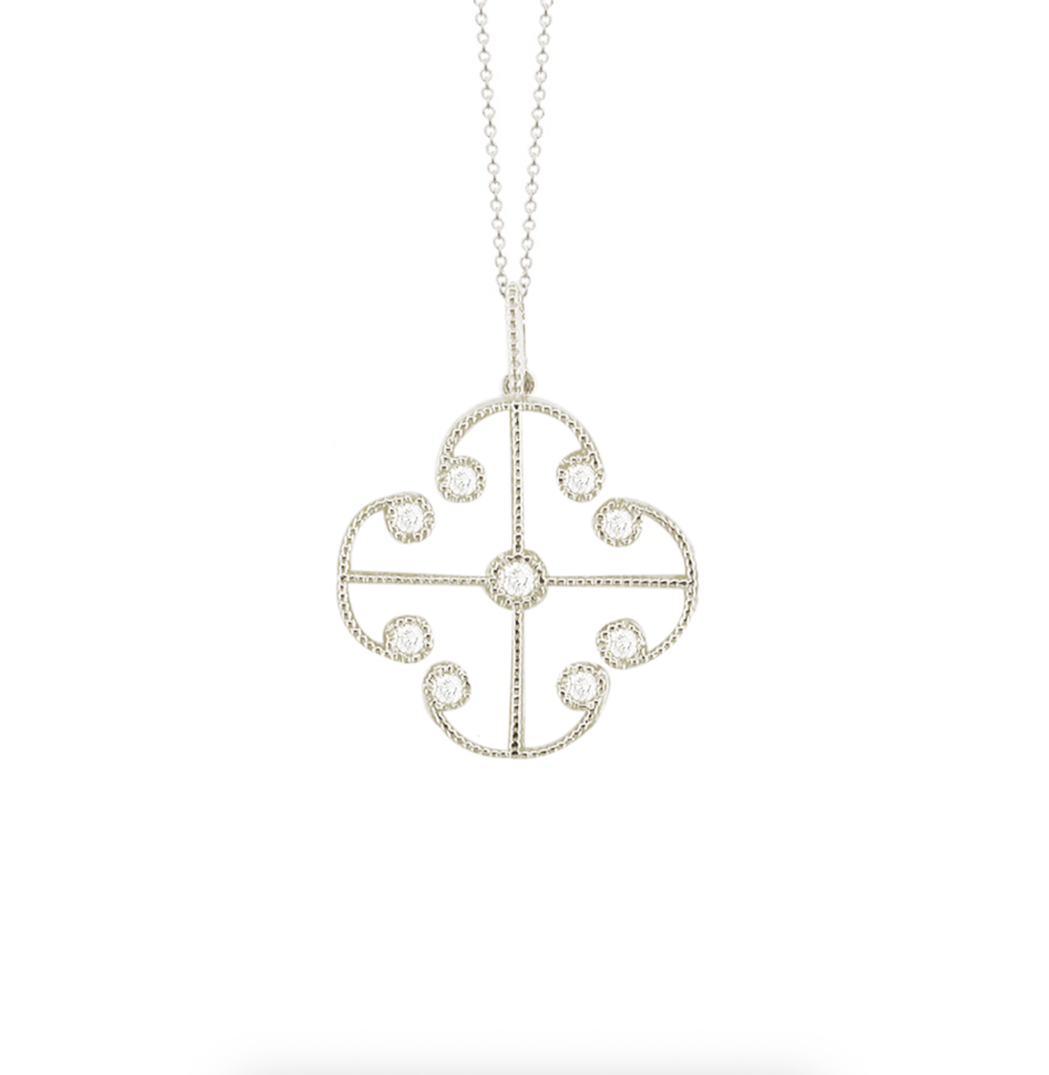 Diamond Lattice Pendant Necklace