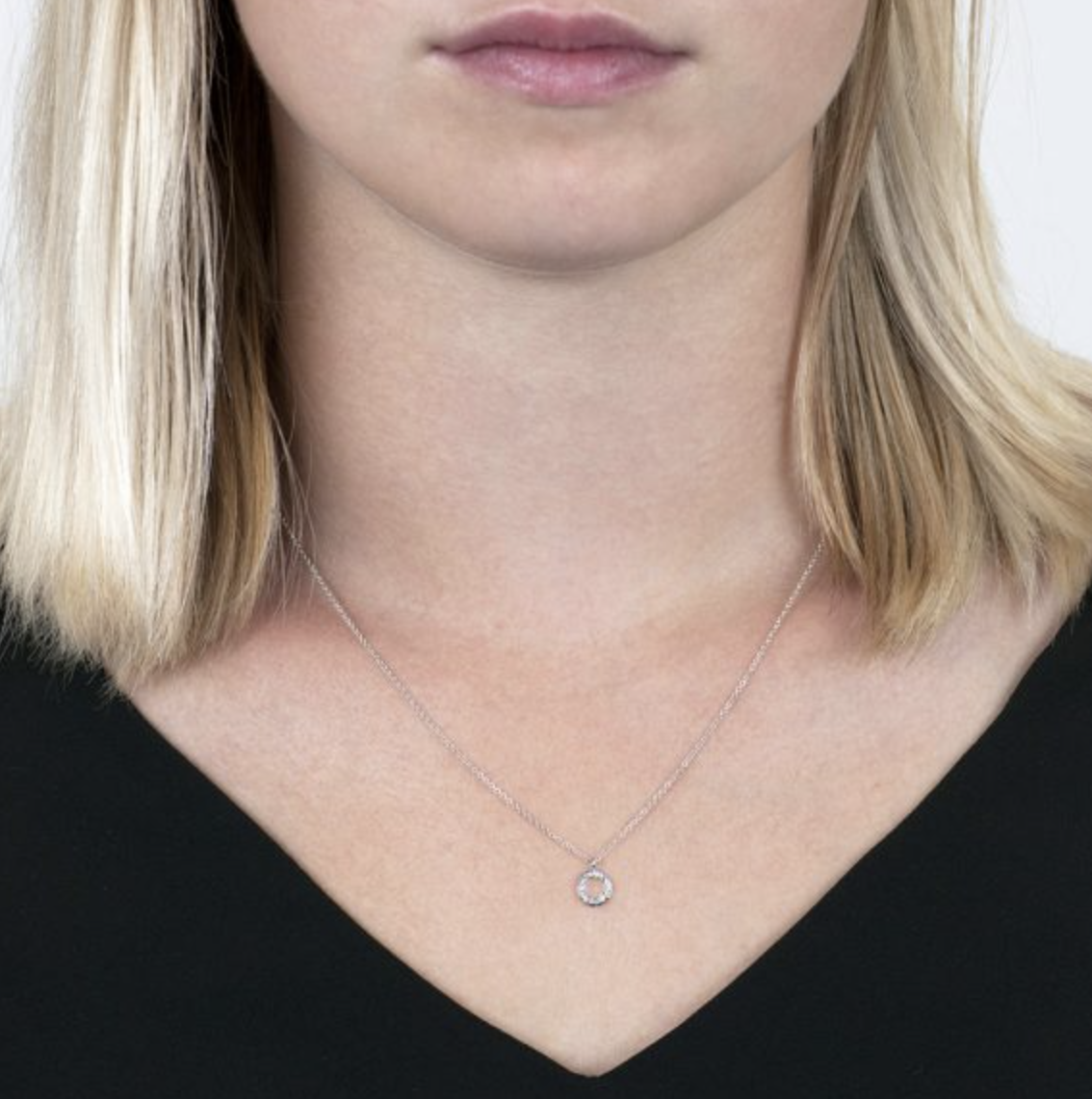Diamond Meridian Circle Pendant Necklace