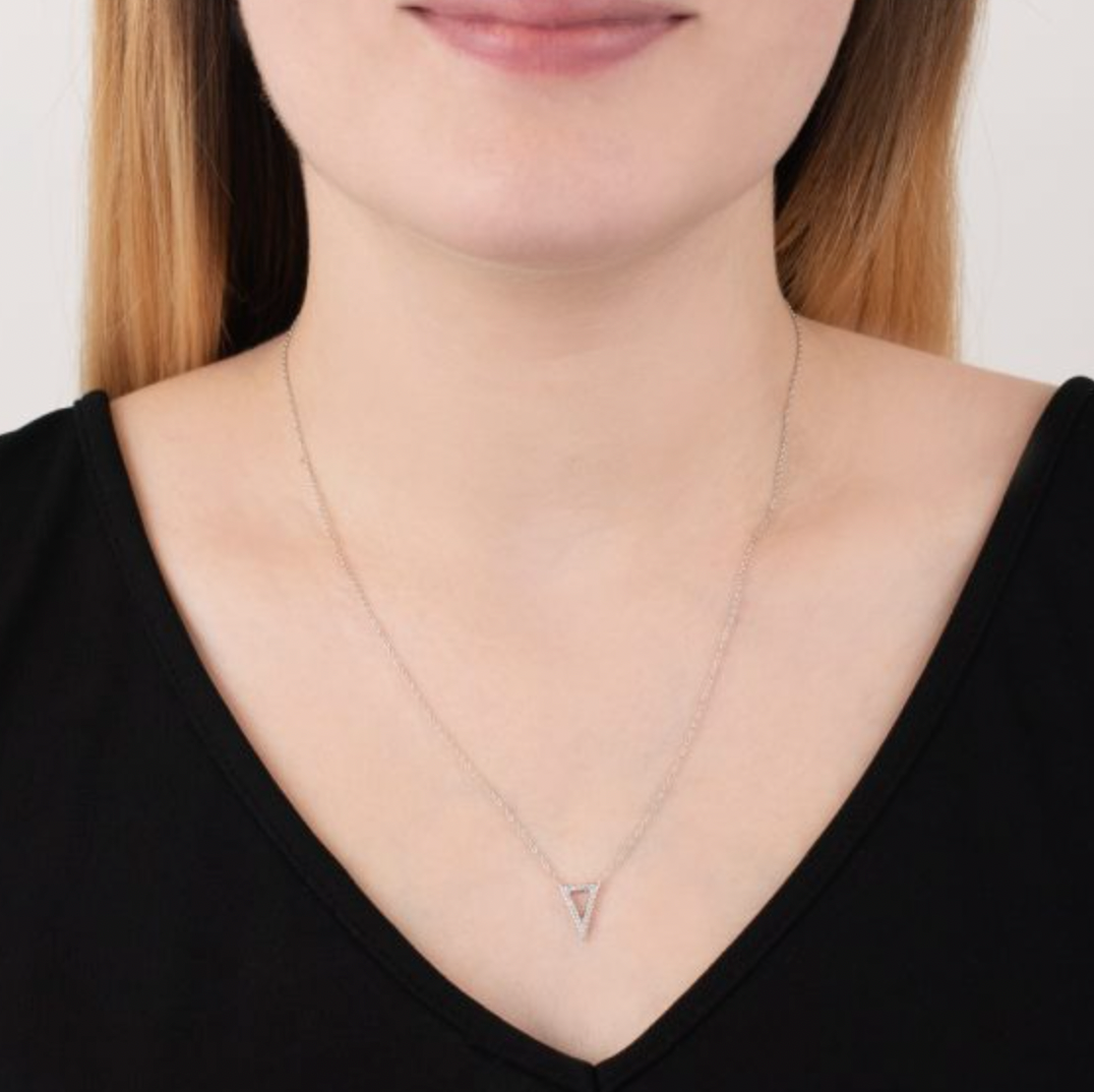 Diamond Triangle Pendant Necklace