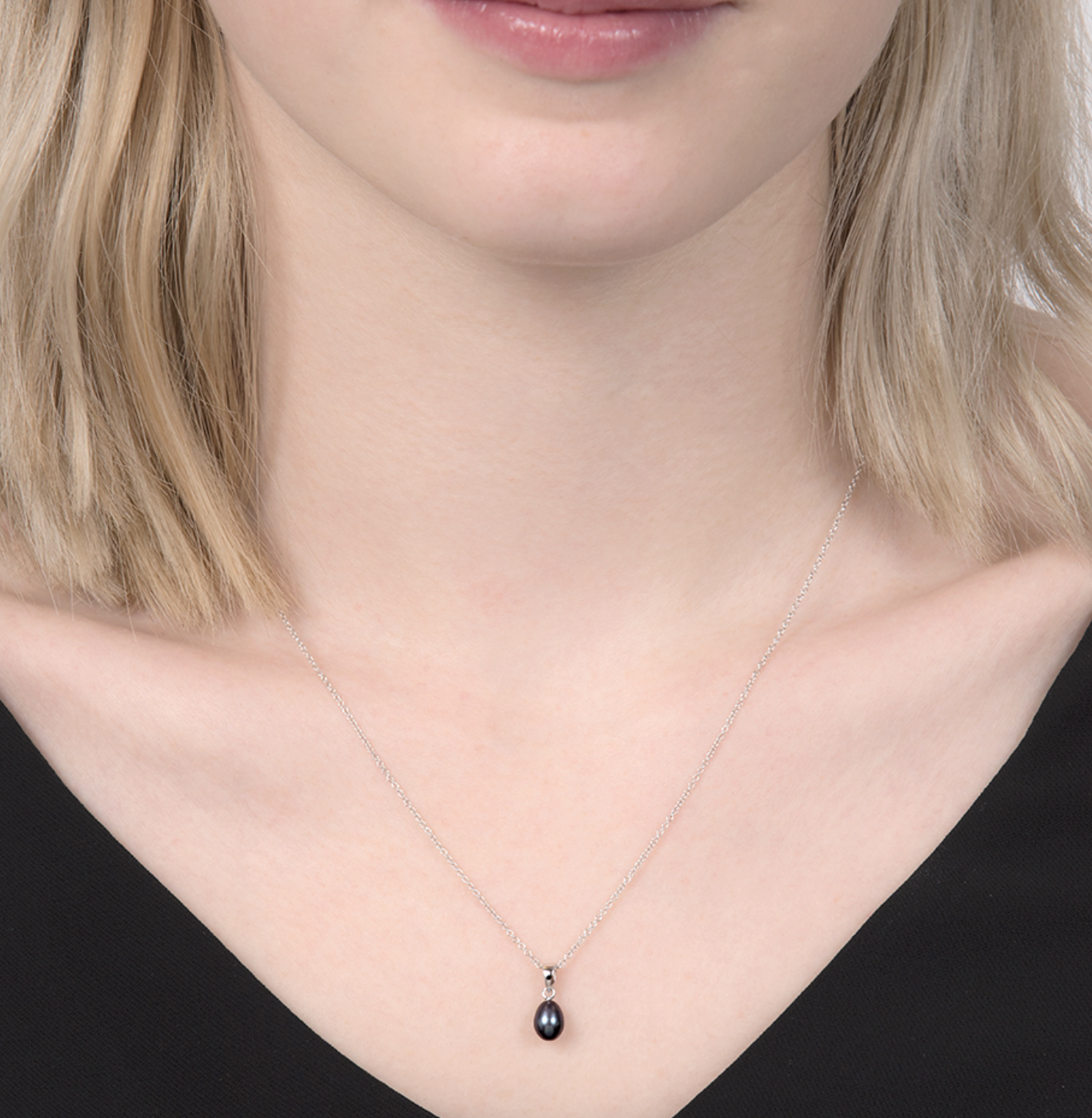 Grey Cultured Freshwater Pearl Pendant Necklace
