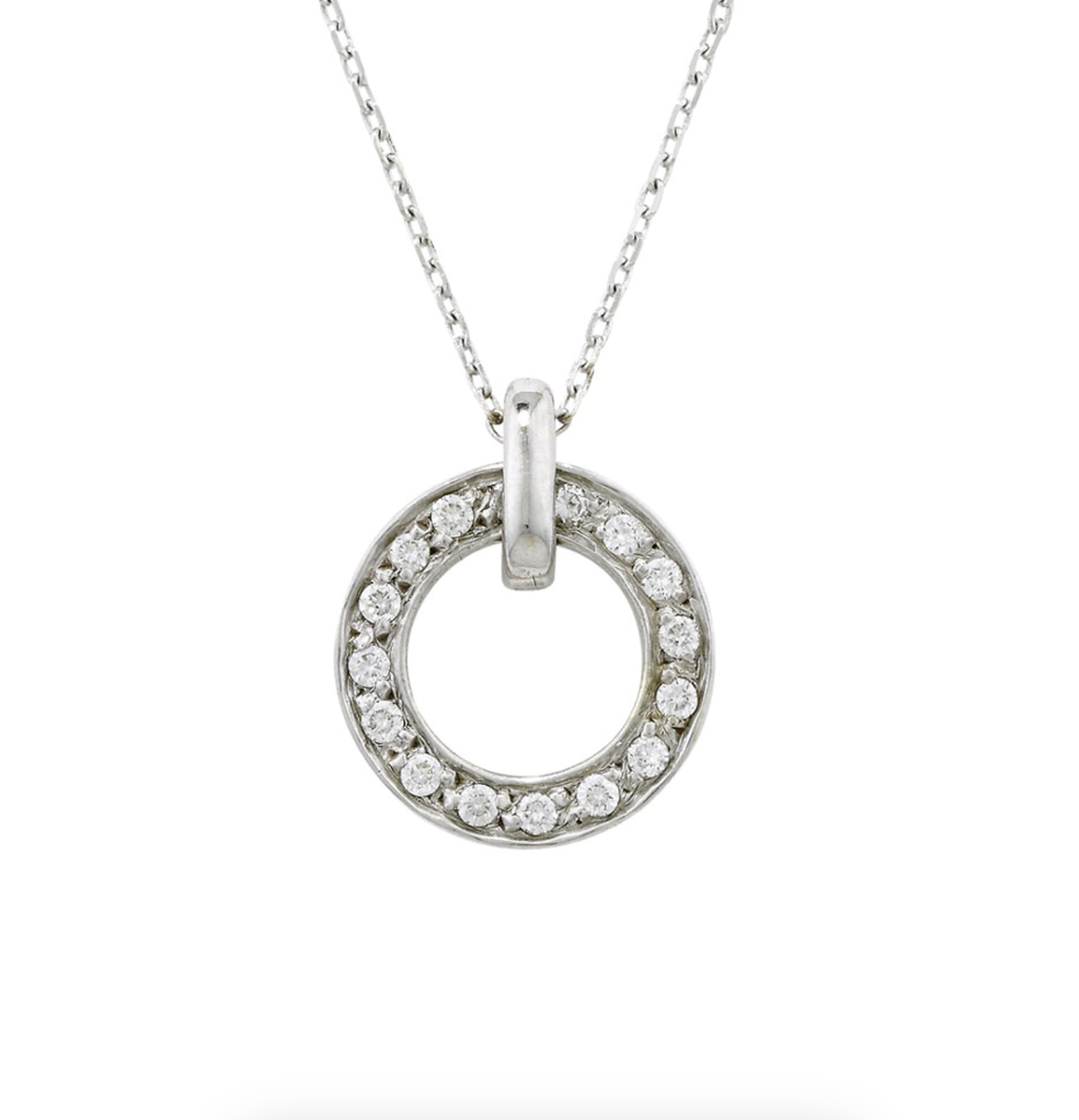 Meridian Circle Diamond Pendant Necklace