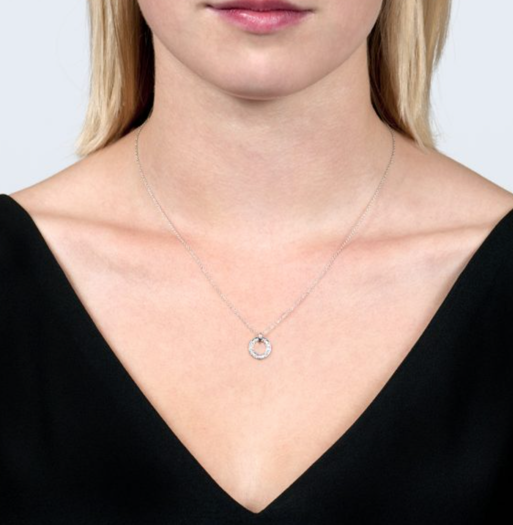 Meridian Circle Diamond Pendant Necklace