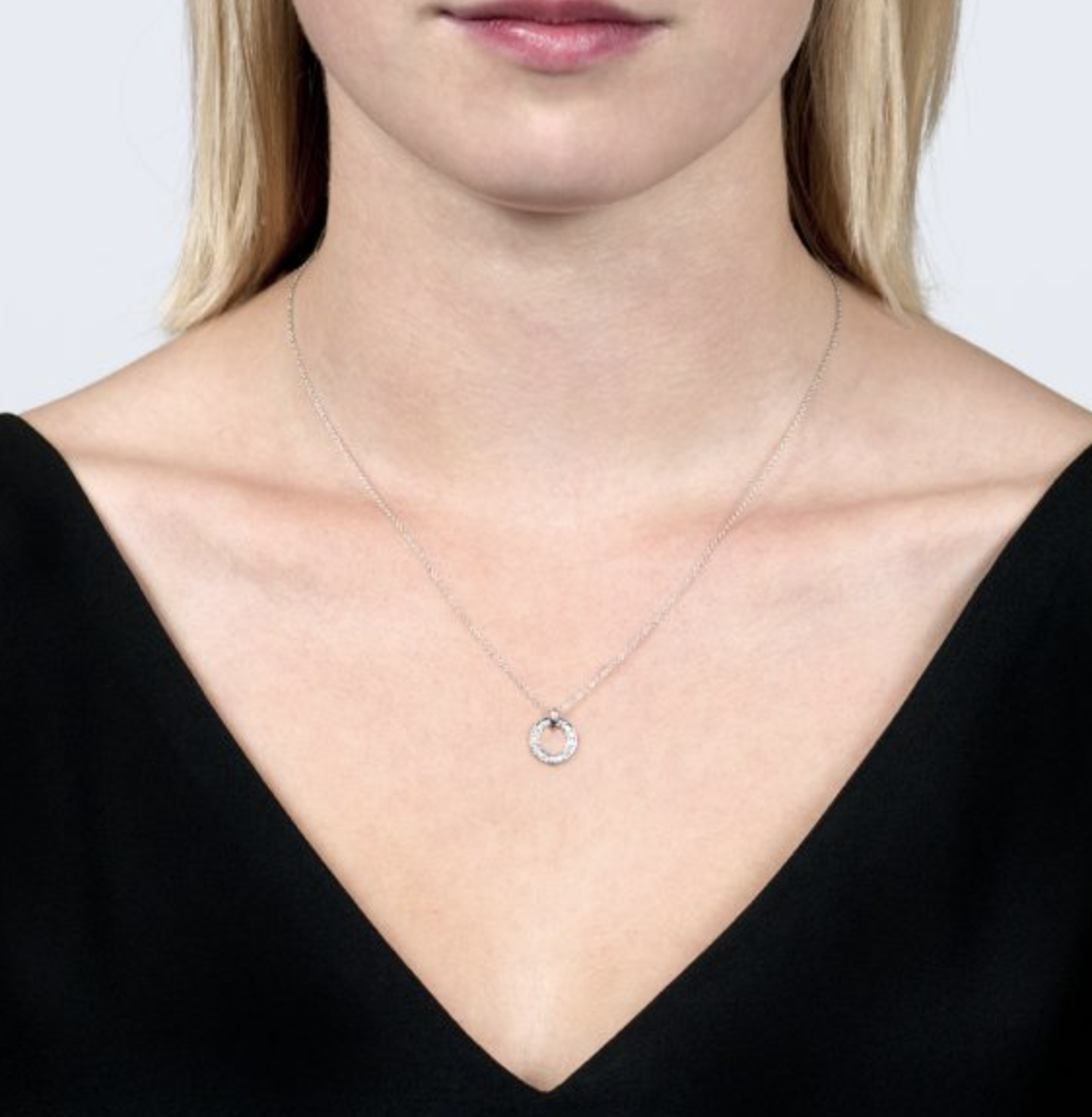 Meridian Circle Diamond Pendant Necklace